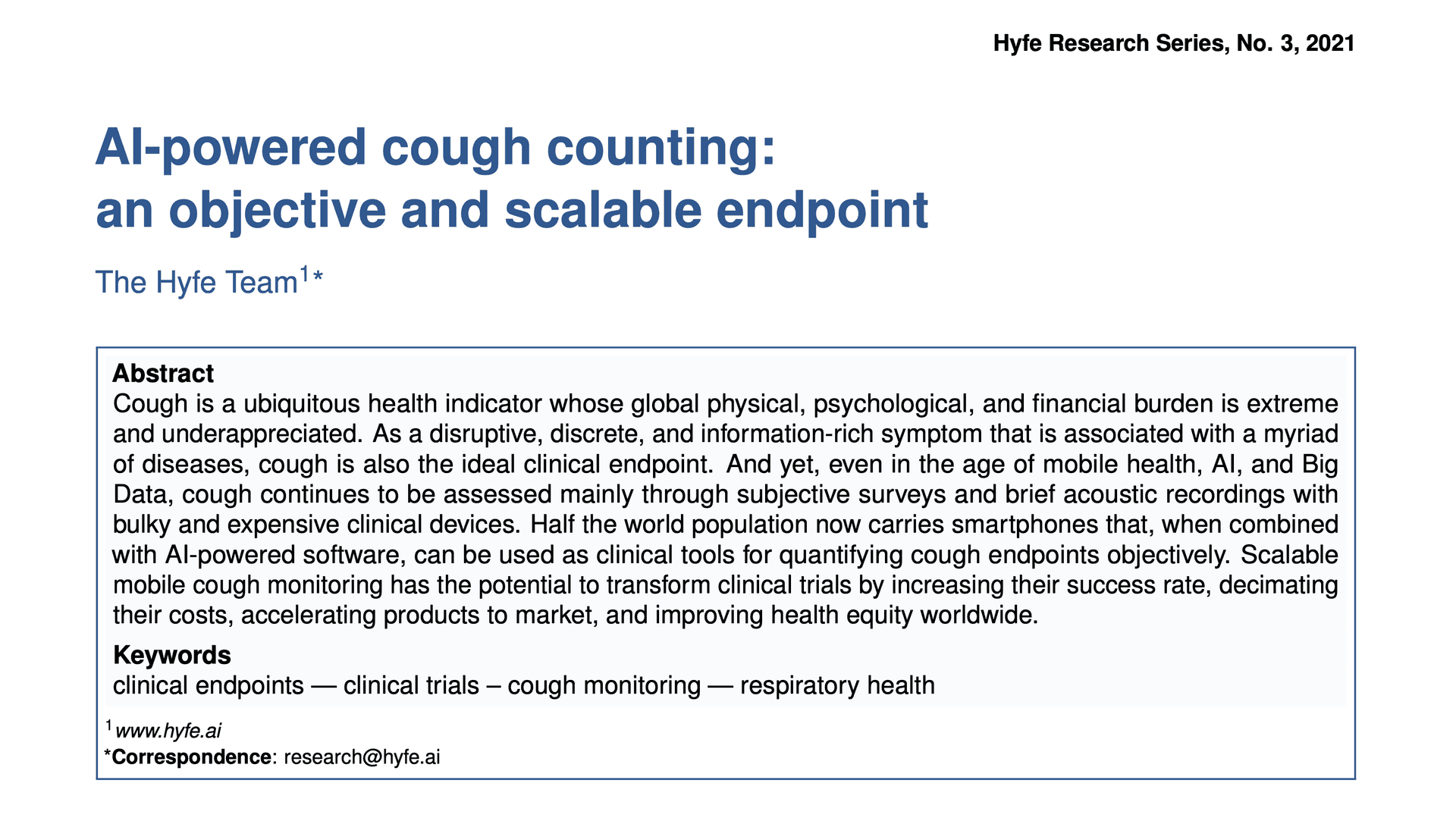AI-powered cough counting: an objective and scalable endpoint