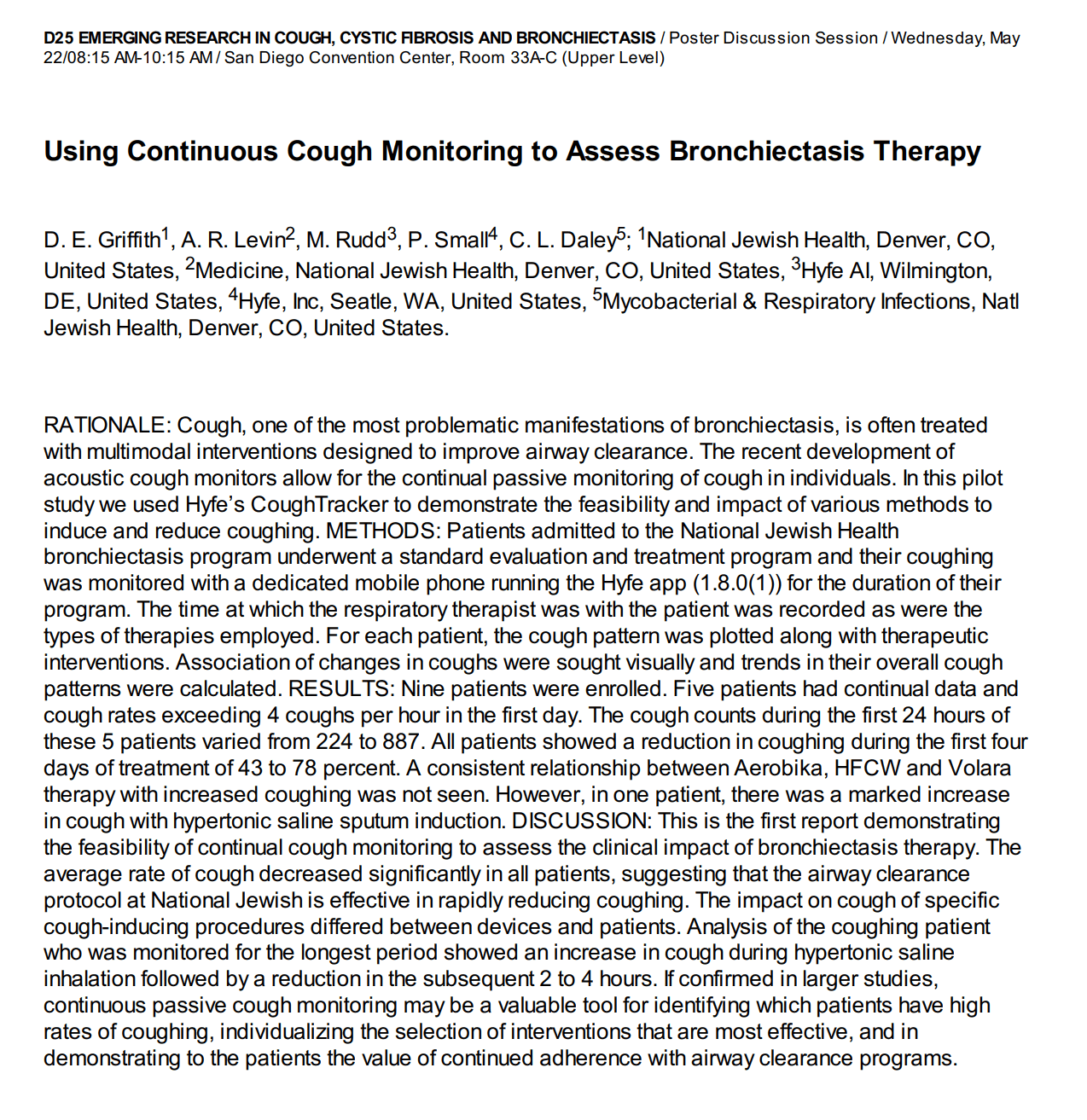 ATS 2024: Using Continuous Cough Monitoring to Assess Bronchiectasis Therapy