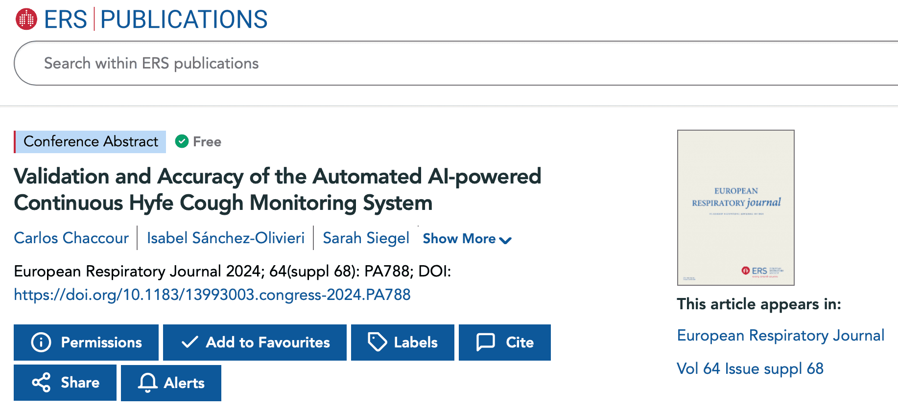 ERS 2024: Validation and Accuracy of the Automated AI-powered Continuous Hyfe Cough Monitoring System