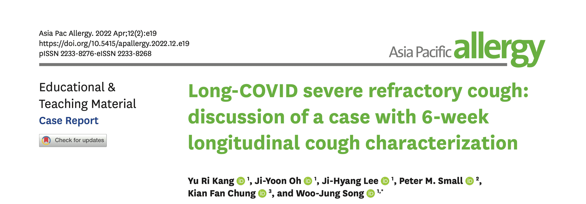 Long-COVID severe refractory cough: discussion of a case with 6-week longitudinal cough characterization